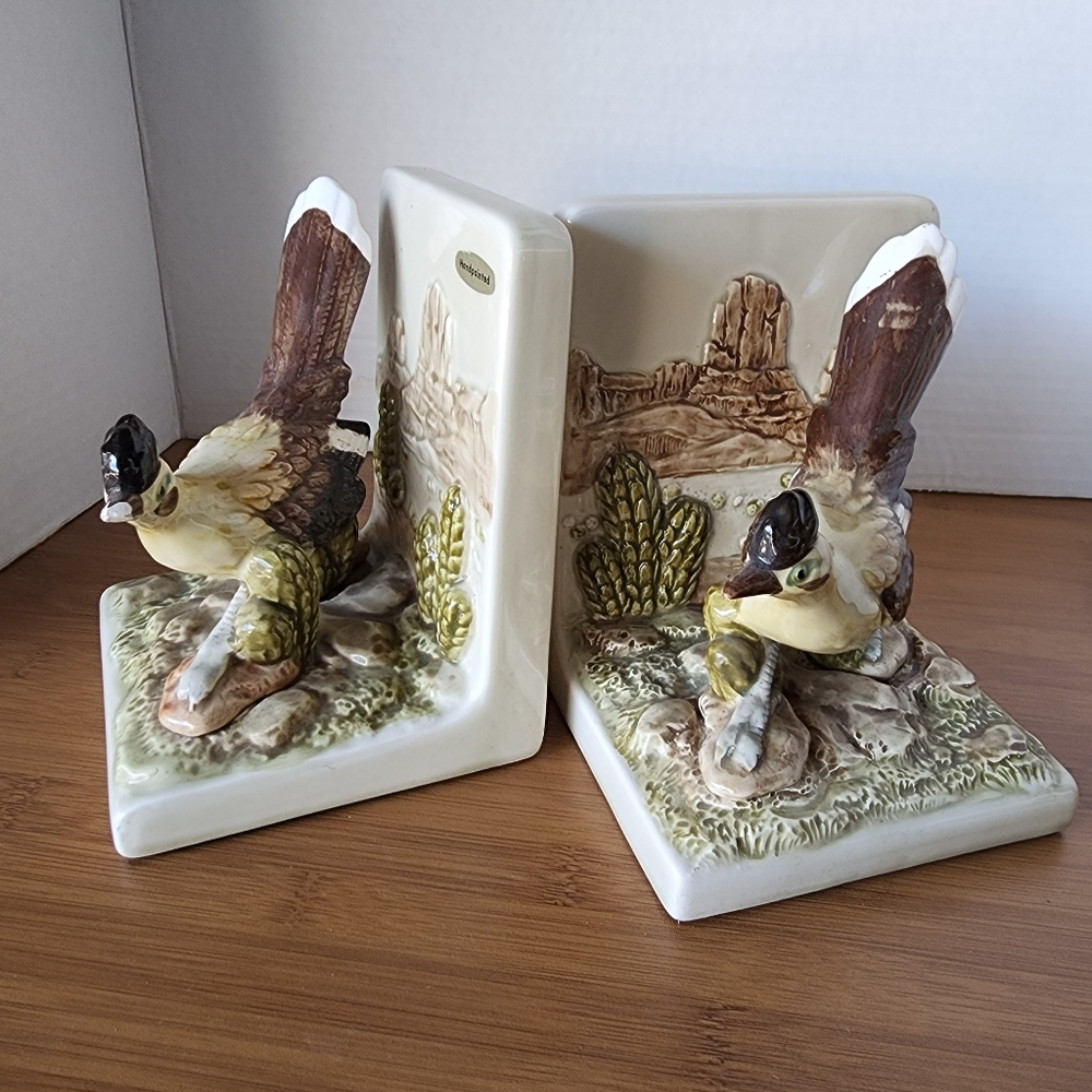 Vintage bookends roadrunners MCM. 1979